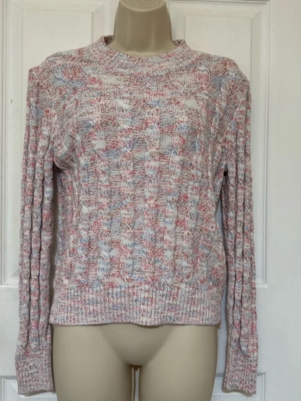 J.Crew Marled Cable Knit Crewneck Sweater Small